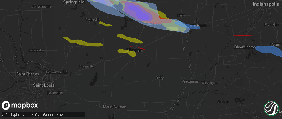 Hail map in Dieterich, IL on June 17, 2026