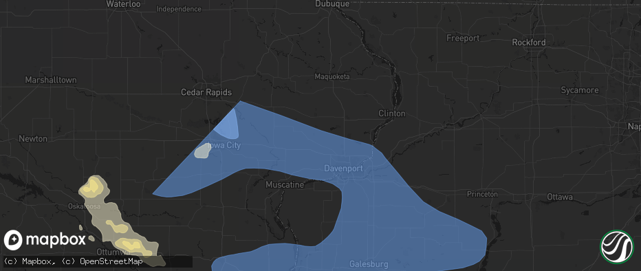 Hail map in Dixon, IA on June 17, 2026