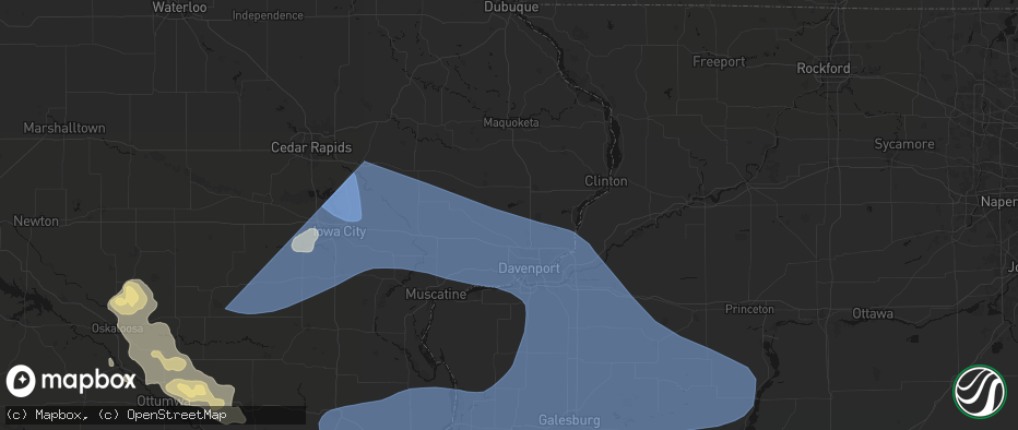 Hail map in Donahue, IA on June 17, 2026