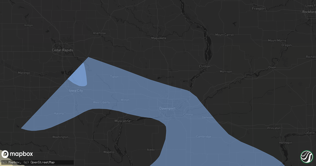 Hail map in Donahue, IA on June 17, 2026