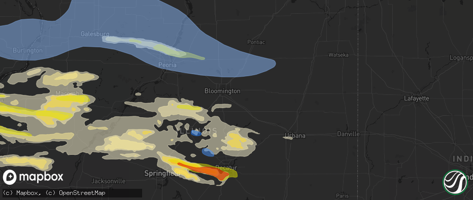 Hail map in Downs, IL on June 17, 2026