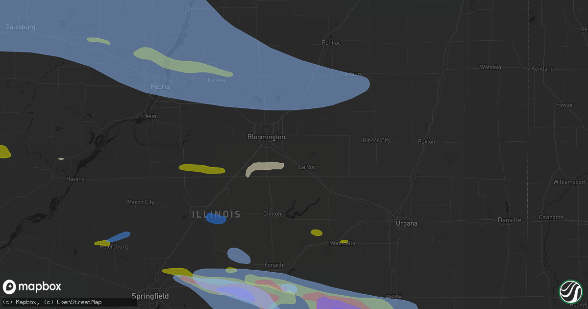 Hail map in Downs, IL on June 17, 2026