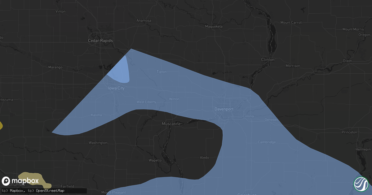 Hail map in Durant, IA on June 17, 2026