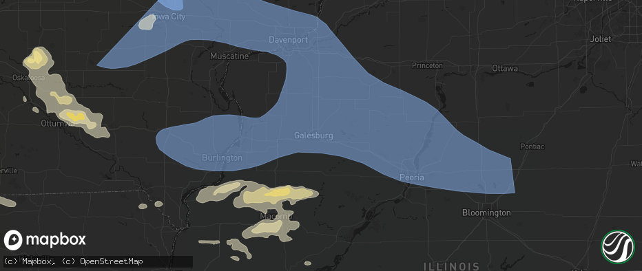 Hail map in East Galesburg, IL on June 17, 2026