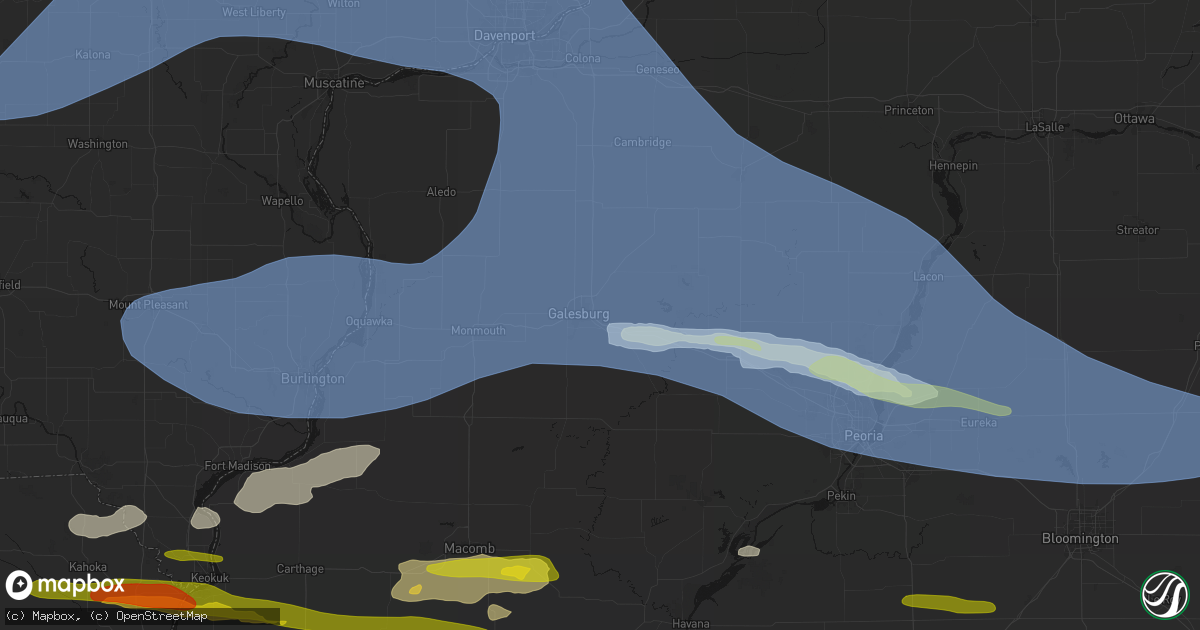Hail map in East Galesburg, IL on June 17, 2026