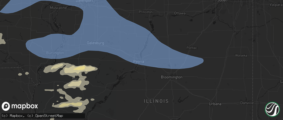 Hail map in East Peoria, IL on June 17, 2026