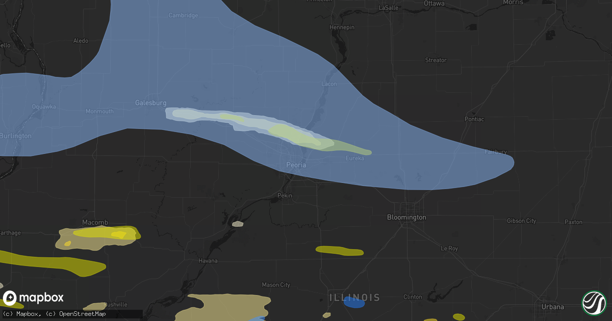 Hail map in East Peoria, IL on June 17, 2026