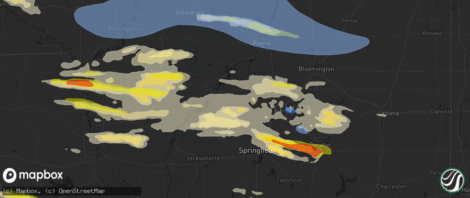 Hail map in Easton, IL on June 17, 2026