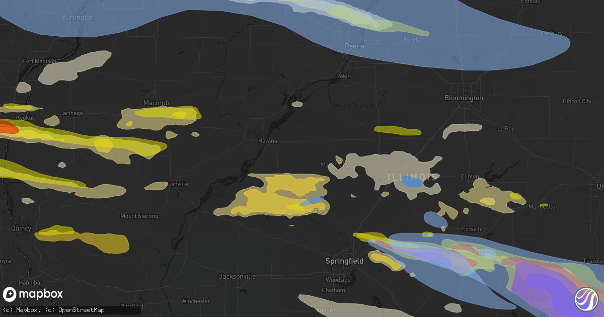 Hail map in Easton, IL on June 17, 2026