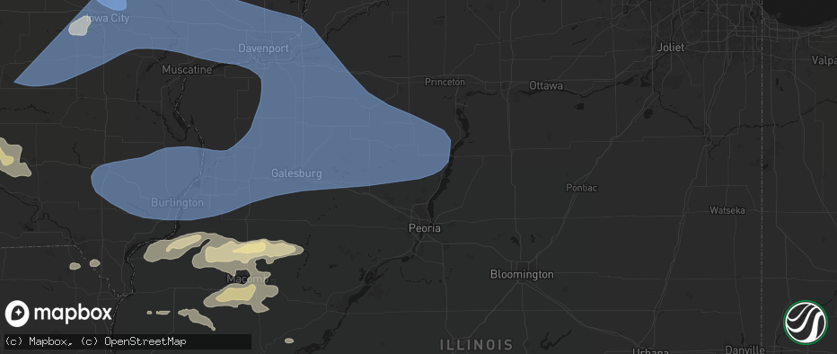 Hail map in Edelstein, IL on June 17, 2026