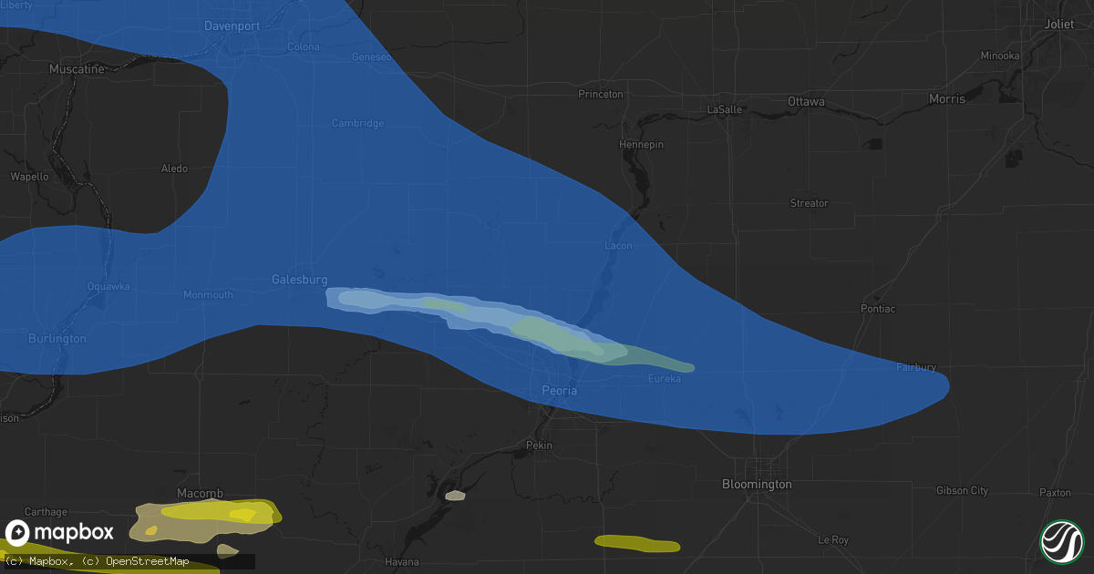 Hail map in Edelstein, IL on June 17, 2026