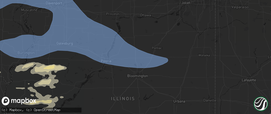 Hail map in El Paso, IL on June 17, 2026