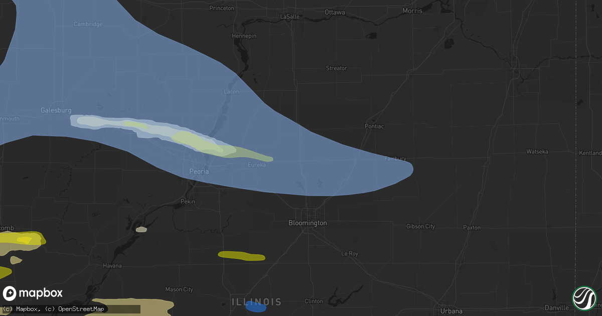 Hail map in El Paso, IL on June 17, 2026