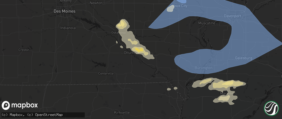 Hail map in Eldon, IA on June 17, 2026