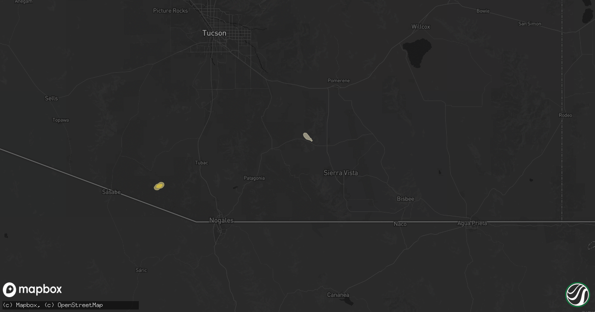 Hail map in Elgin, AZ on June 17, 2026