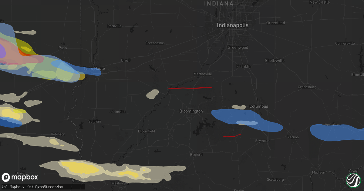 Hail map in Ellettsville, IN on June 17, 2026