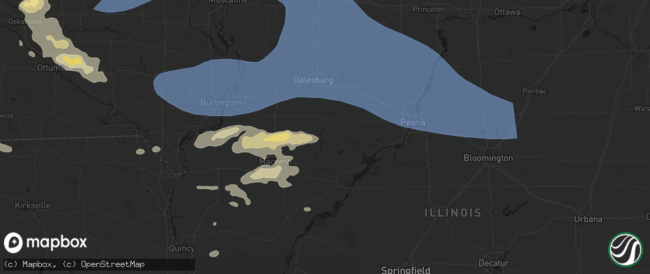 Hail map in Ellisville, IL on June 17, 2026