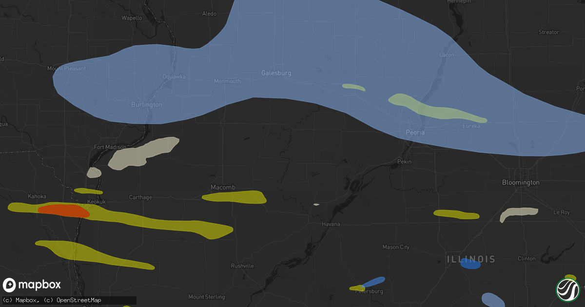 Hail map in Ellisville, IL on June 17, 2026