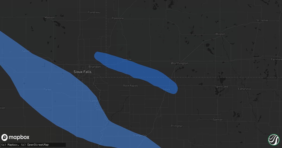 Hail map in Ellsworth, MN on June 17, 2026