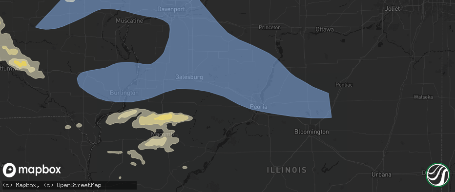 Hail map in Elmwood, IL on June 17, 2026