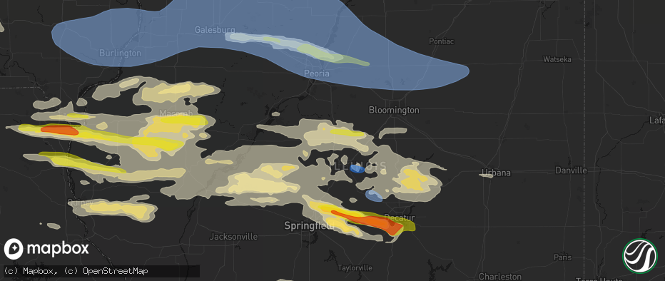 Hail map in Emden, IL on June 17, 2026