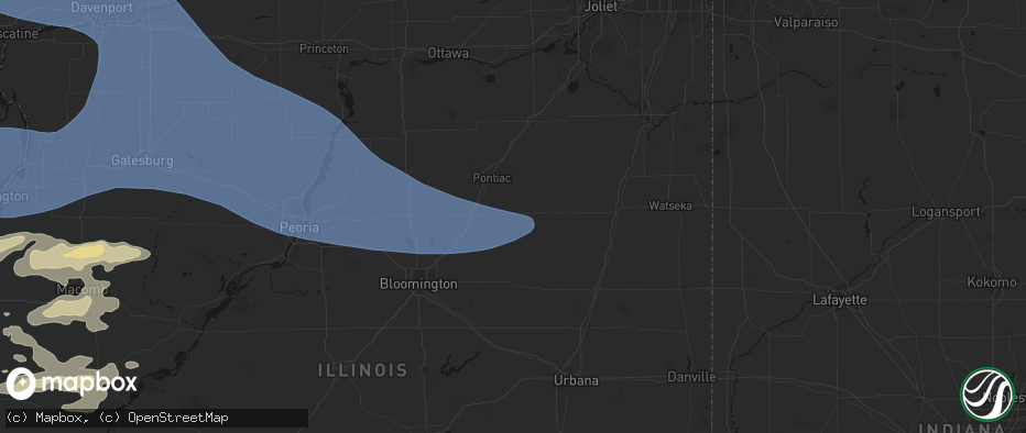 Hail map in Fairbury, IL on June 17, 2026