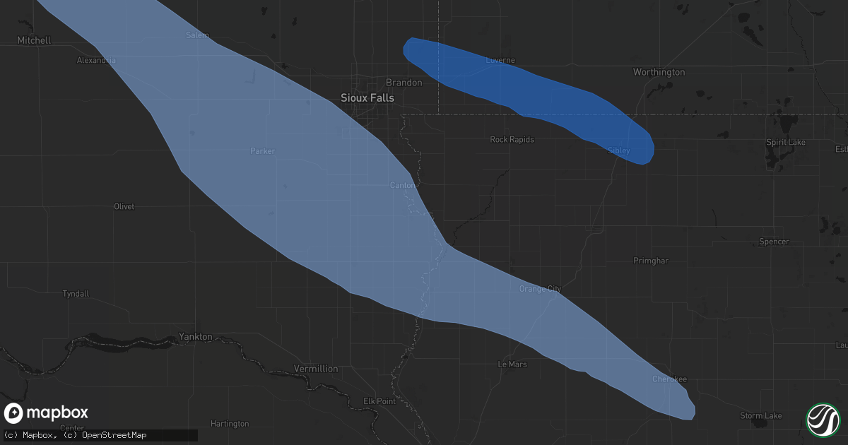 Hail map in Fairview, SD on June 17, 2026