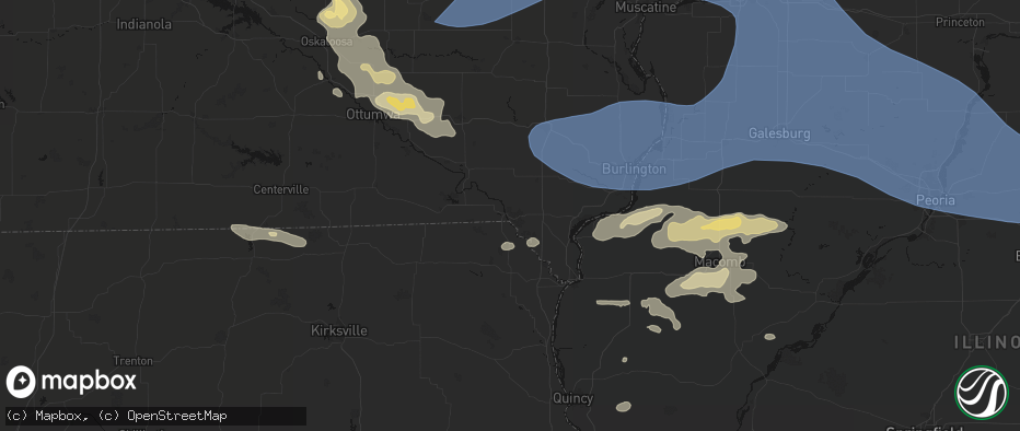 Hail map in Farmington, IA on June 17, 2026