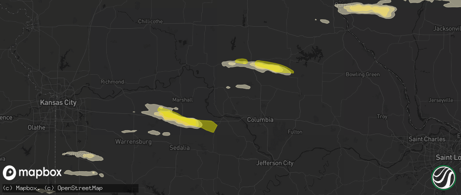 Hail map in Fayette, MO on June 17, 2026