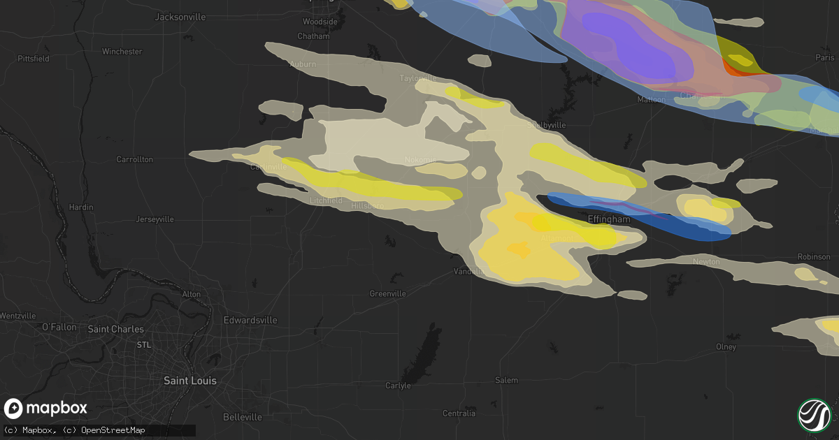 Hail map in Fillmore, IL on June 17, 2026