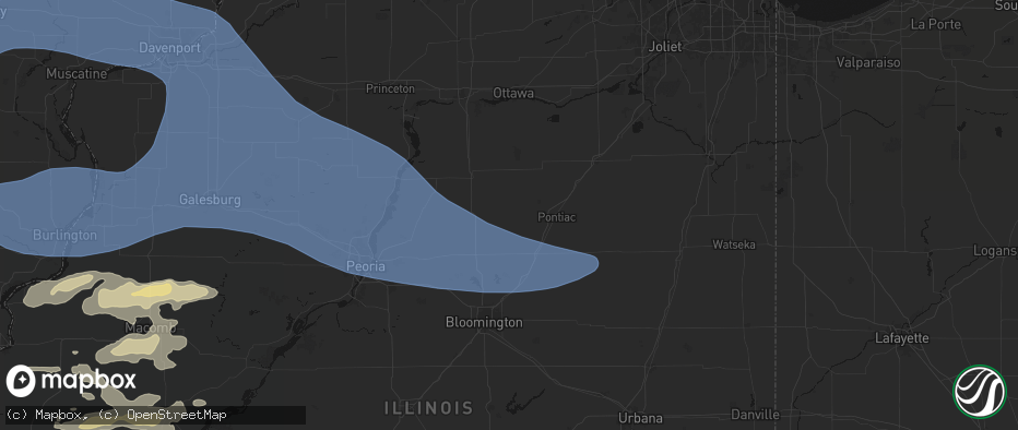 Hail map in Flanagan, IL on June 17, 2026