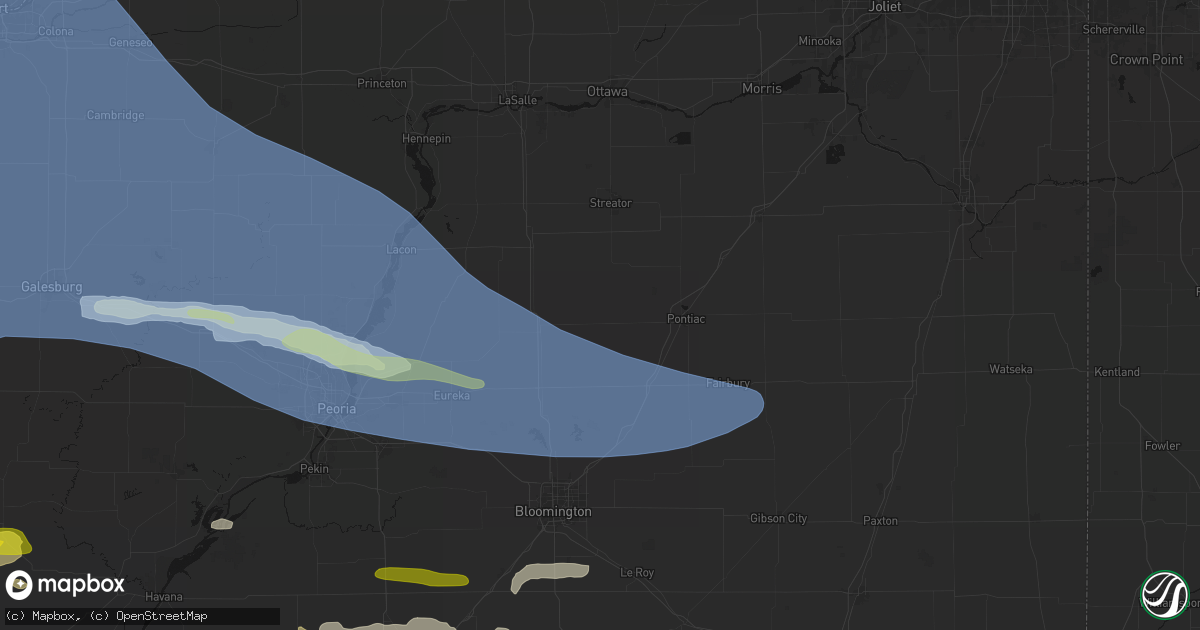 Hail map in Flanagan, IL on June 17, 2026