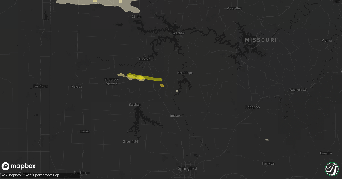 Hail map in Flemington, MO on June 17, 2026