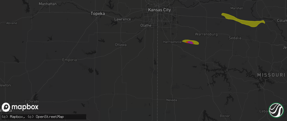 Hail map in Fontana, KS on June 17, 2026