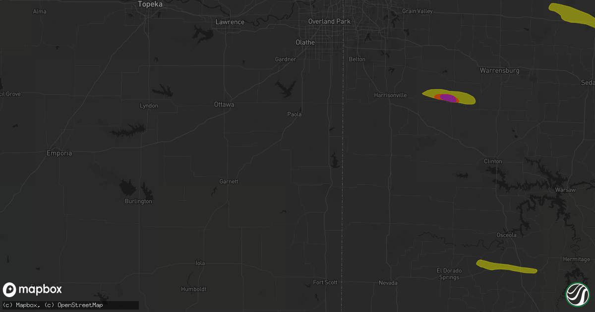Hail map in Fontana, KS on June 17, 2026
