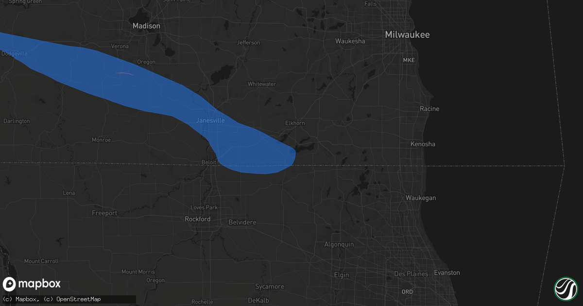 Hail map in Fontana, WI on June 17, 2026