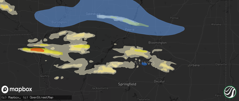 Hail map in Forest City, IL on June 17, 2026