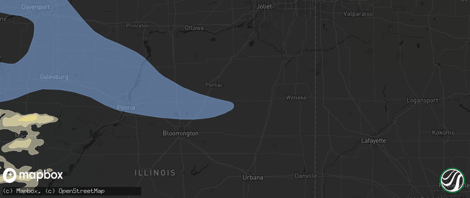 Hail map in Forrest, IL on June 17, 2026