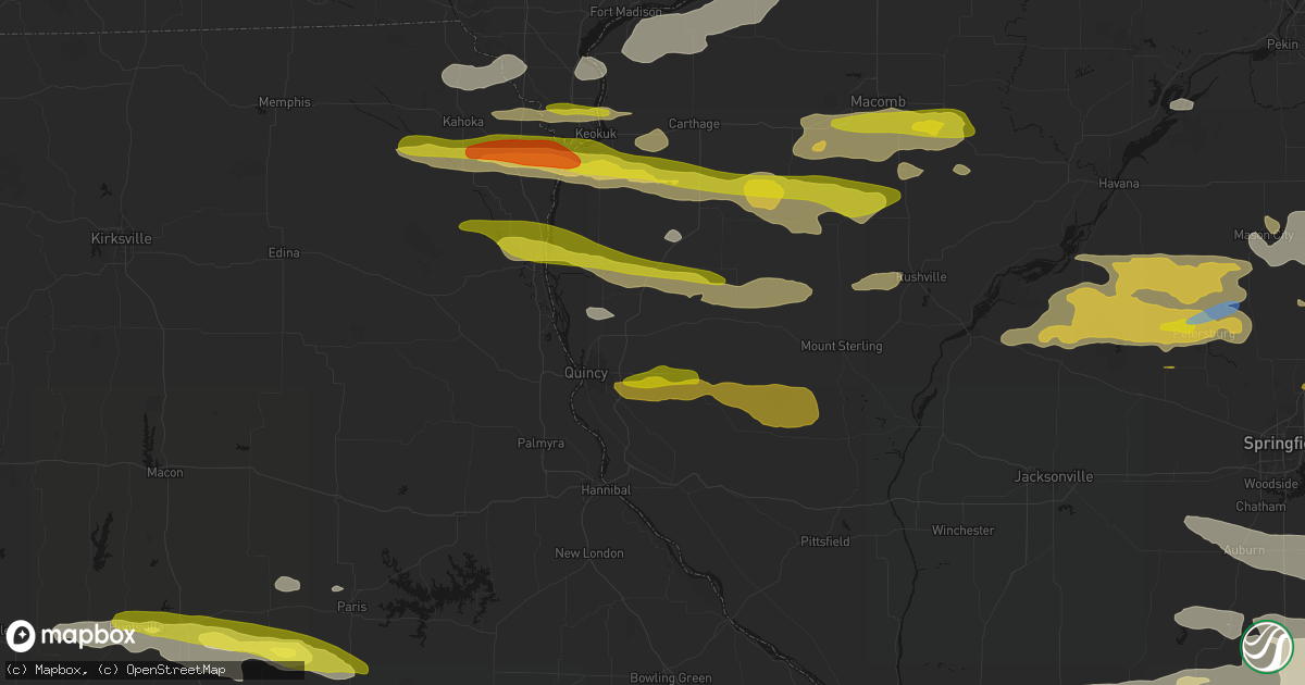 Hail map in Fowler, IL on June 17, 2026