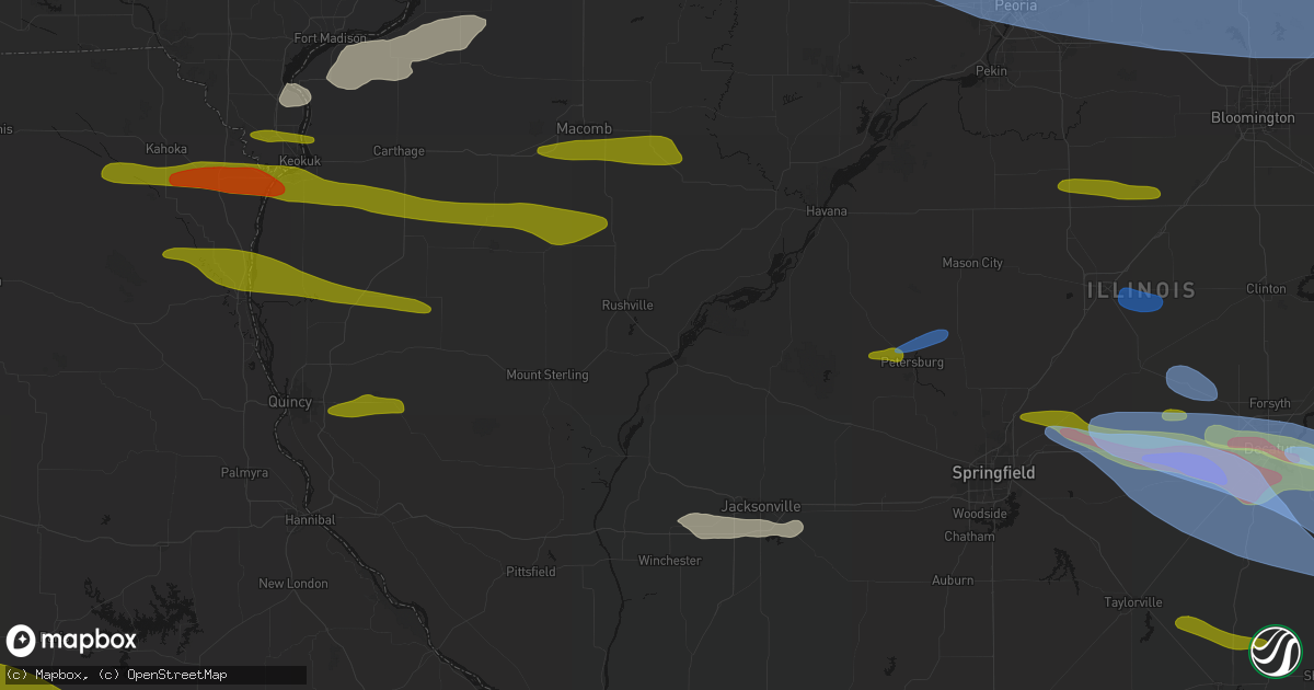 Hail map in Frederick, IL on June 17, 2026