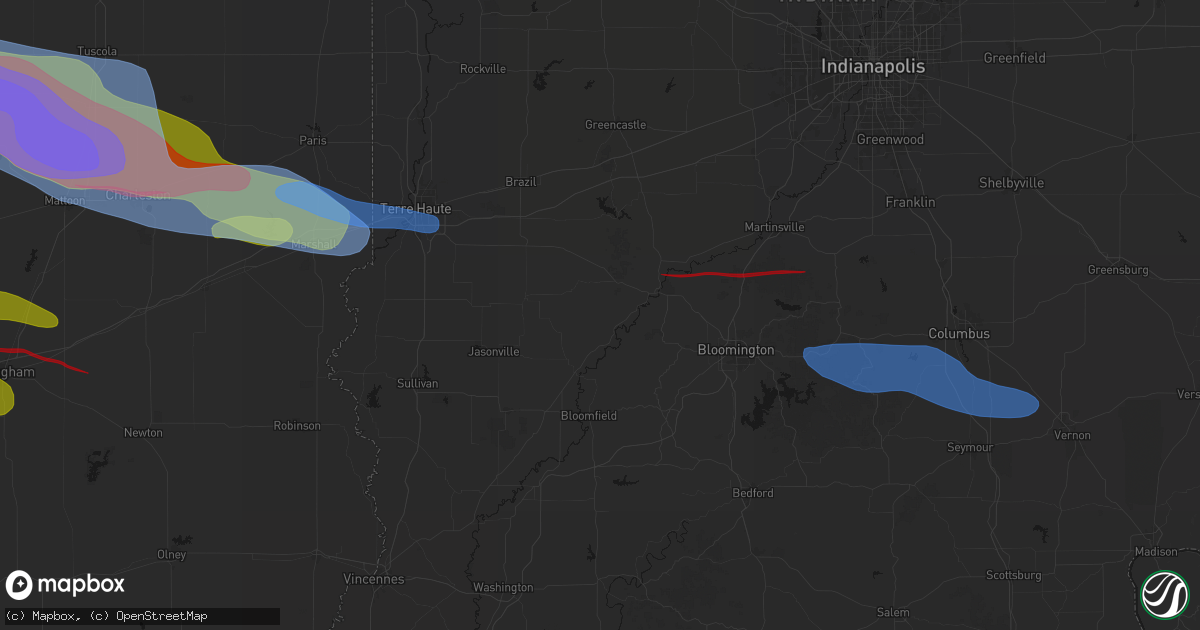 Hail map in Freedom, IN on June 17, 2026
