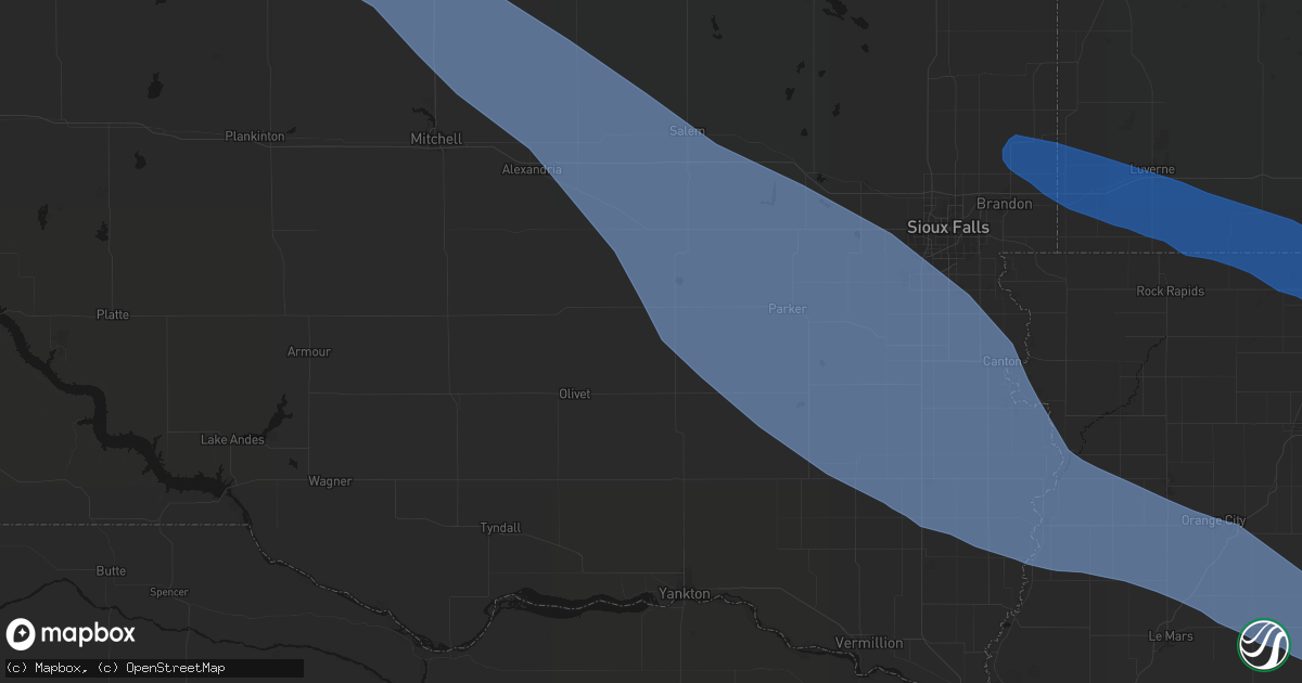 Hail map in Freeman, SD on June 17, 2026