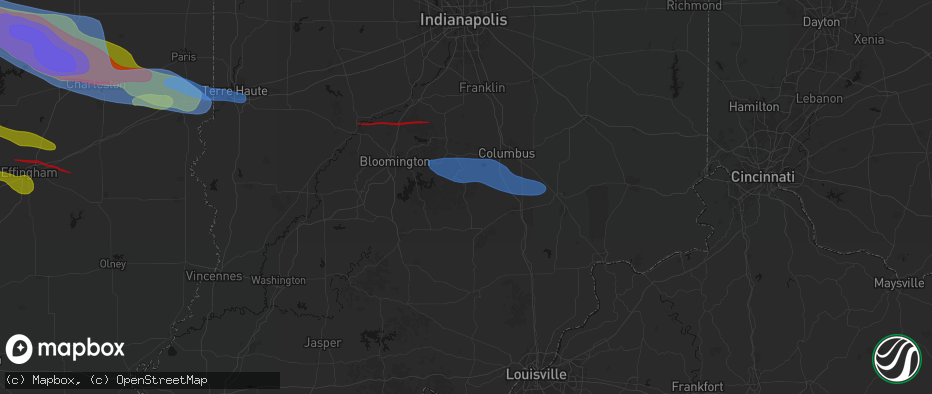 Hail map in Freetown, IN on June 17, 2026