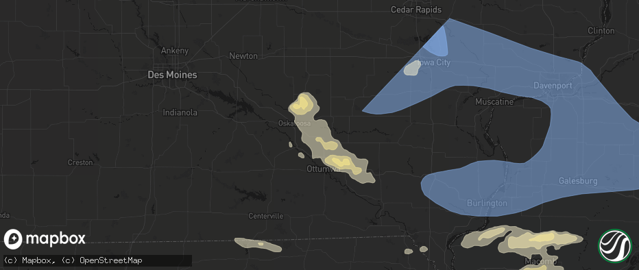 Hail map in Fremont, IA on June 17, 2026