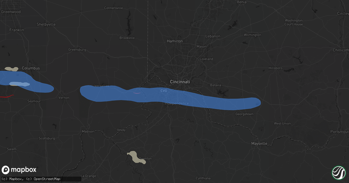 Hail map in Ft Mitchell, KY on June 17, 2026