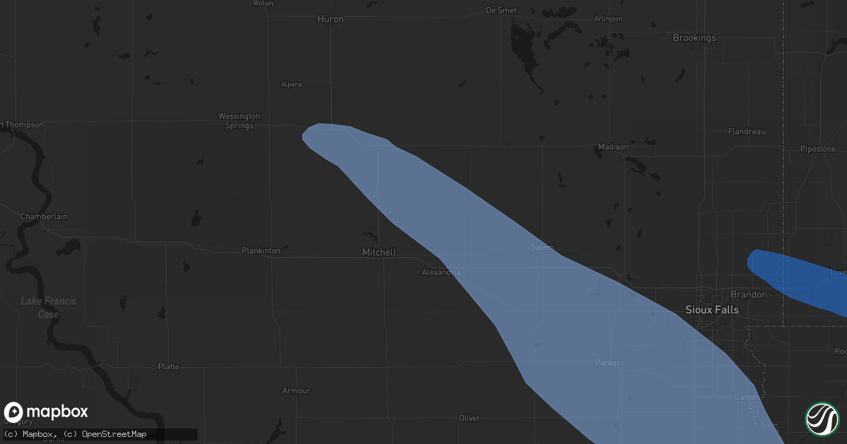 Hail map in Fulton, SD on June 17, 2026