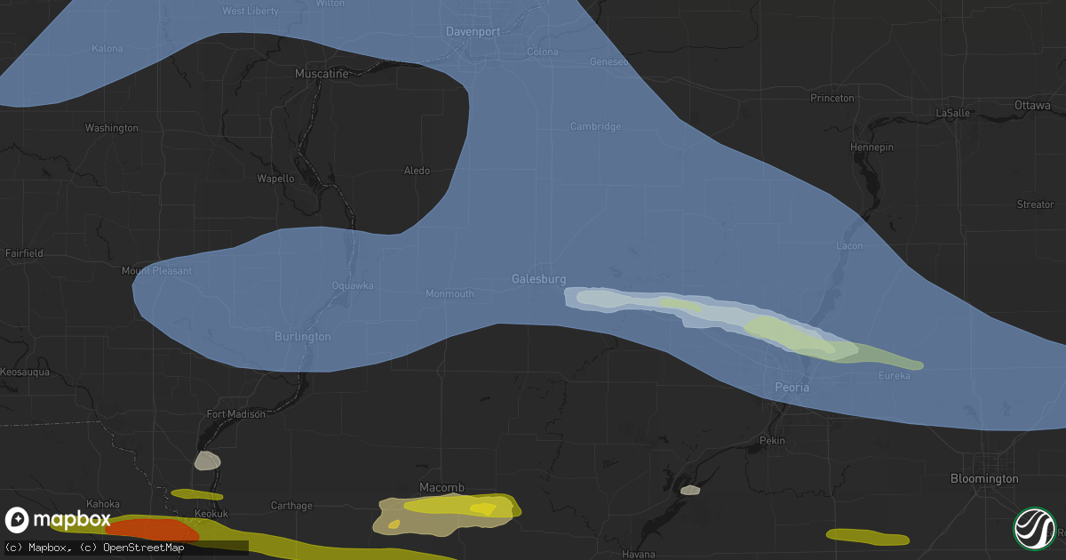 Hail map in Galesburg, IL on June 17, 2026