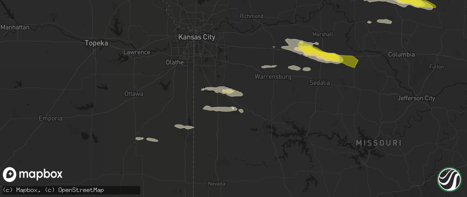 Hail map in Garden City, MO on June 17, 2026