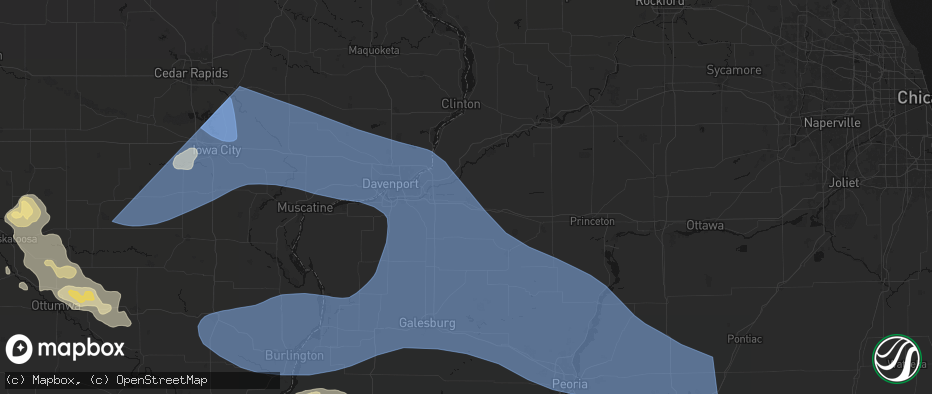 Hail map in Geneseo, IL on June 17, 2026