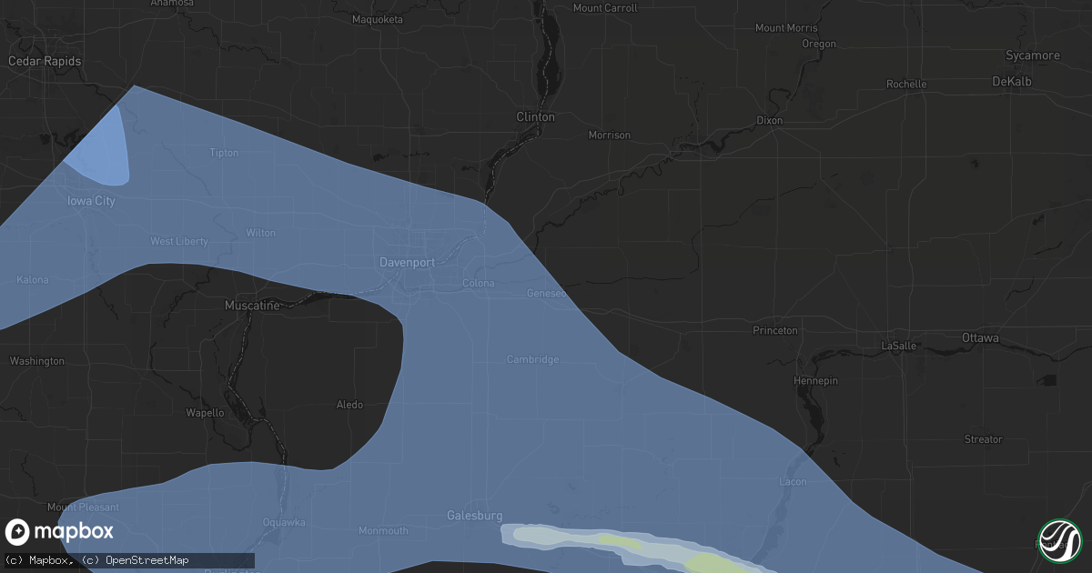 Hail map in Geneseo, IL on June 17, 2026